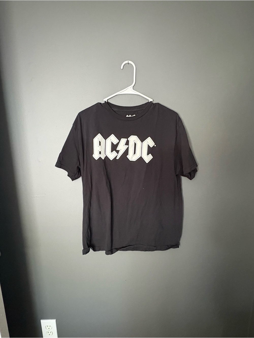 AC/DC Black Tee with White Logo